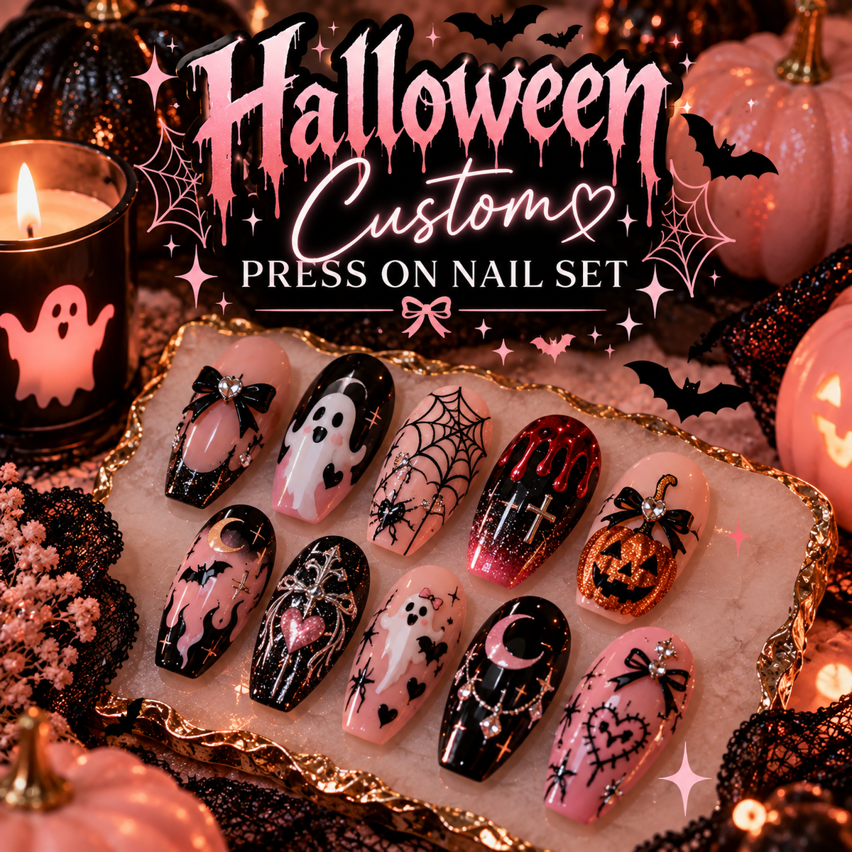 Halloween Custom Press-On Nails
